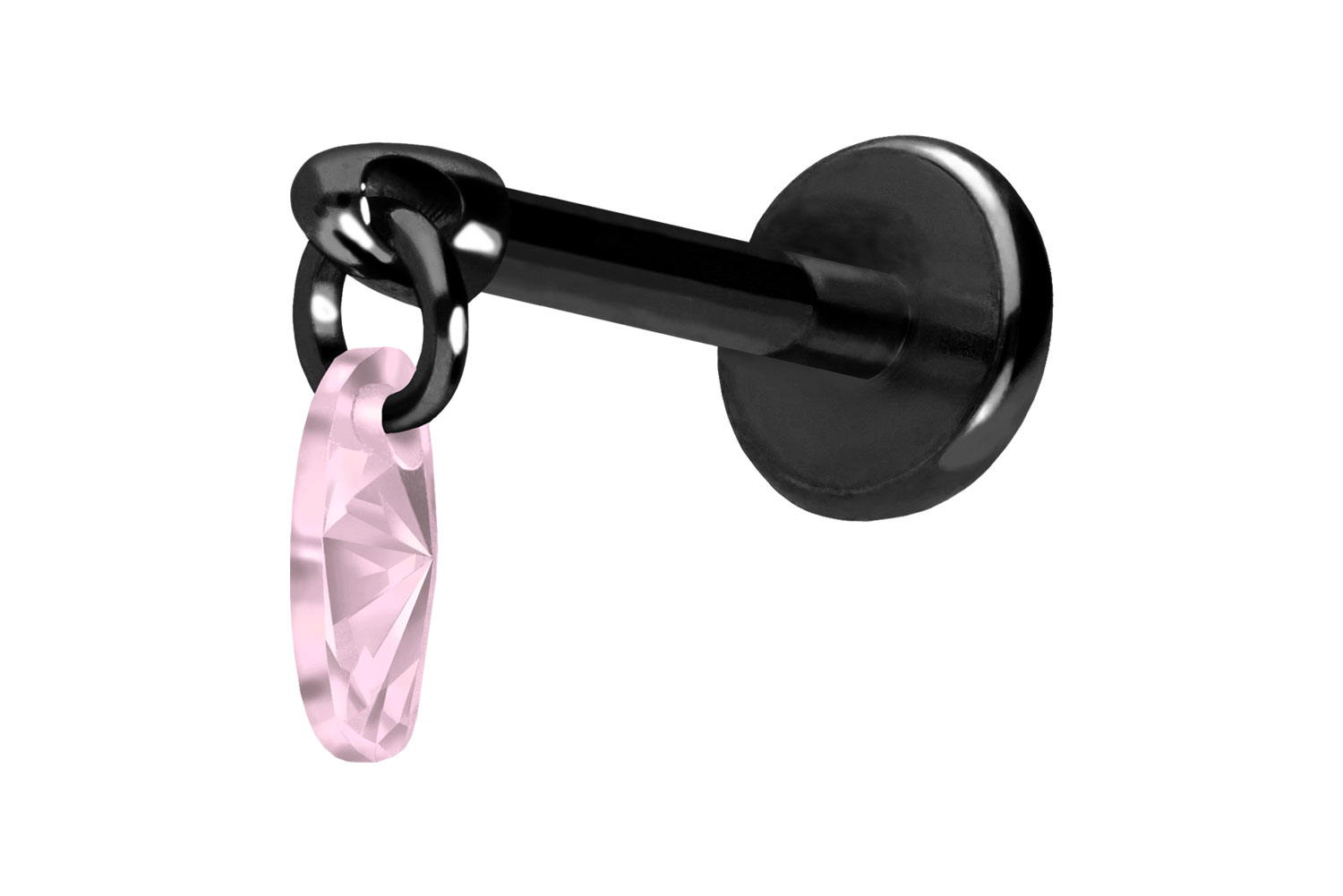 Titan Labret Piercing mit Push Fit KRISTALLOVAL